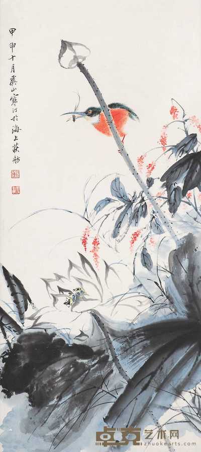 江寒汀 花鸟 立轴 83×37cm